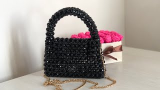 Ең оңай жолмен Моншақпен Сөмке тоқу Сумка из бусин Bead Bag Pearlsсумкаизбусинtutorial [upl. by Oirretna]