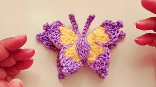 MARIPOSA a Crochet o Ganchillo en quot3Dquot🧵🧶🧵🧶🦋🦋🦋 [upl. by Melloney]