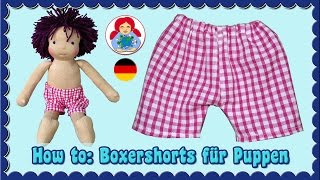 DIY  Boxershorts für Waldorf Puppen  Sami Dolls Schnittmuster [upl. by Anahcar]