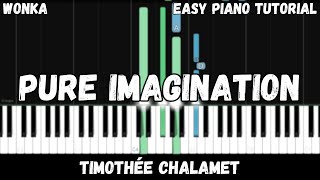 Wonka  Pure Imagination  Timothée Chalamet Easy Piano Tutorial [upl. by Egni537]