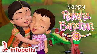 Rakhi baandhna Raksha Bandhan kya tyohar  Hindi Rhymes for Children  Infobells [upl. by Helprin876]