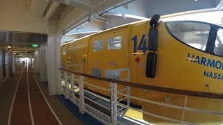 4K Tour of the Track and Lifeboats Aboard Harmony of the Seas Cruise Royal Caribbean December 2016 [upl. by Oicafinob]