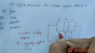 In a pnp transistor the ntype crystal works as a [upl. by Ezra606]