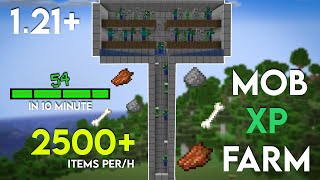 Minecraft EASIEST MOB XP FARM Tutorial 121 Updated Version [upl. by Charlotte]