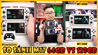 So Sánh MÁY CHƠI GAME CẦM TAY M17 64GB Vs 128GB Chiếc Switch Lite giá quot1 Củquot Giả Lập PSP PS1 Có Gì [upl. by Henn605]