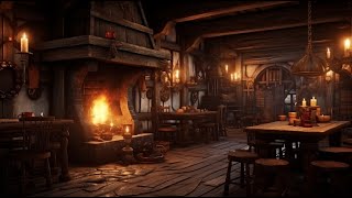 Medieval Fireside Music and Ambience  Medieval Tavern Ambience for Sleep🌛 Relaxation Study 😌🔥 [upl. by Joses]