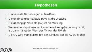 Psychologie  Forschungsmethoden  Hypothesen [upl. by Azil]