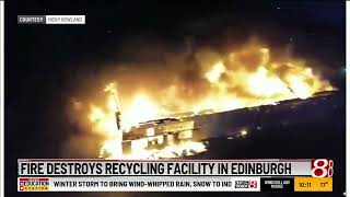 Fire destroys recycling facility in Edinburgh [upl. by Mehs]