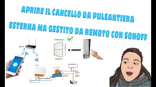 APRIRE CANCELLO O PORTA DA PULSANTIERA CON SONOFF [upl. by Eihcra]