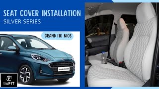 Grand i10 Nios Seat Cover  Installation  truFIT  Seat Cover Manufacturer  Bucket Fitting [upl. by Panthea]