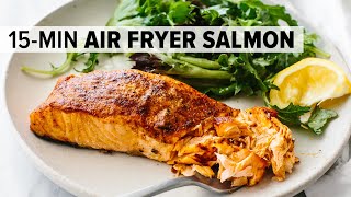 AIR FRYER SALMON  my favorite 15minute dinner recipe [upl. by Esdnil]