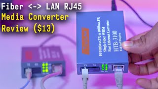 How to Convert Optical Fiber To LAN RJ45  Media converter Unboxing and Review [upl. by Kilan]