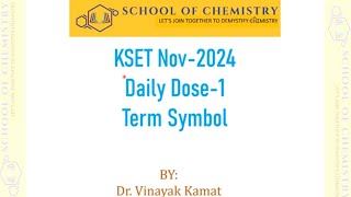 Term Symbol of Nb chemistry kset2024 kset chemicalscience [upl. by Aisayn631]