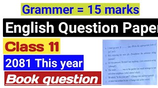 Class 11 English Question Paper 2024  Model Question 2081  Grammer [upl. by Sahpec601]