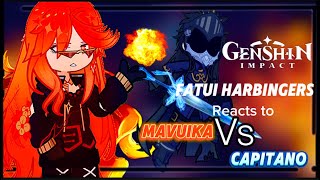 Genshin impact reacts to Mavuika Vs Capitano ‖Fatui Harbingers reaction ‖ Natlan 50 Cut screen ☆ [upl. by Philipines]