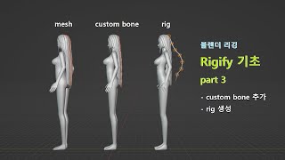 블렌더 리깅  rigify 기초 part03blender rigging  Basic of rigify part 3 [upl. by Bodkin]