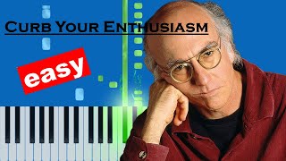 Curb Your Enthusiasm Theme Tune EASY Piano Tutorial [upl. by Cybil]