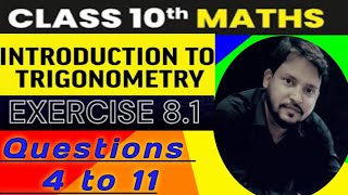 Mathspoint  class 10 maths ncert  introduction to trigonometry  exercise 81  questions 4 to 11 [upl. by Rawde]