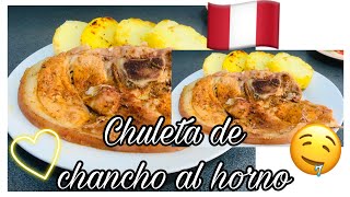 CHULETA DE CHANCHO AL HORNO a mi estilo 🇵🇪  Receta fácil [upl. by Irual617]