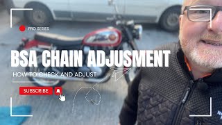 BSA Gold Star 650 Chain Adjustment made easy [upl. by Ahsekan]