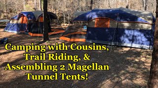 Assembling 2 Magellan Mission Tunnel Tents 450 mark amp Camping with Cousins  CanAM Trail Riding [upl. by Eelrebmyk740]