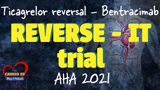 REVERSE  IT Trial Bentracimab for Ticagrelor reversal AHA 2021 [upl. by Einnor]