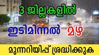 3 ജില്ലകളിൽ തകർപ്പൻ മഴസംസ്ഥാനത്ത് വീണ്ടും മഴയെല്ലോ അലർട്ട്Kerala Weather UpdatesRain Updates [upl. by Pieter]