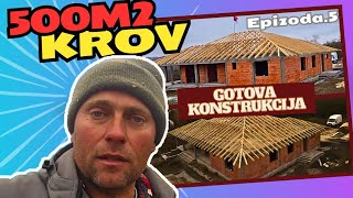 Izrada krova 500m2 5 epizoda Gotova konstrukcija [upl. by Trev]