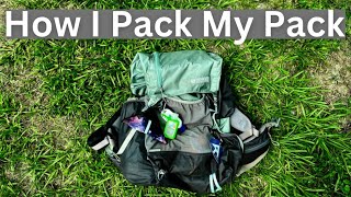 How I Pack My Pack  Gossamer Gear Mariposa 60L Backpack Appalachian Trail  Couples Edition [upl. by Arait]