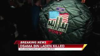 Osama Bin Laden Dead 2011 Ground Zero Crowds Cheer All Night [upl. by Lasley]