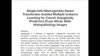 Single Cell Heterogeneity Aware Transformer Guided Multiple Instance Learning for Cancer Aneuploidy [upl. by Elva137]