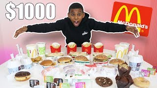 1000 To Eat ENTIRE McDonalds Menu in 20 MIN Challenge [upl. by Kutzer33]