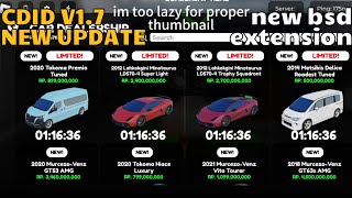 cdid v17 new update limited cars and normal cars showcase [upl. by Arata580]