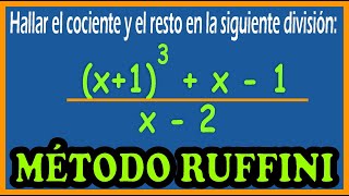 METODO RUFFINI  Ejercicio Resuelto  Explicado PASO A PASO  División de Polinomios [upl. by Pedaias]