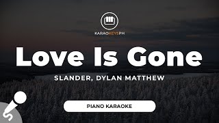 Love Is Gone  SLANDER Dylan Matthew Piano Karaoke [upl. by Leinoto]