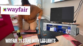 HOW TO ASSEMBLE  WAYFAIR TV STAND WITH LED [upl. by Eirac454]