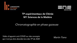 TP M1 ENS Lyon  Chromatographie en phase gazeuse [upl. by Albert]