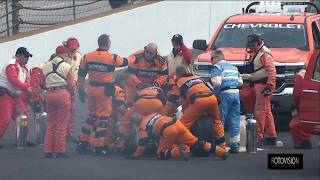 Sebastien Bourdais crash  Indy 500 Qualifying  May 20 2017 [upl. by Yregerg]