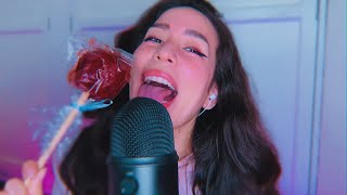 ASMR comiendo manzana cubierta con chamoy storytime [upl. by Atteval]