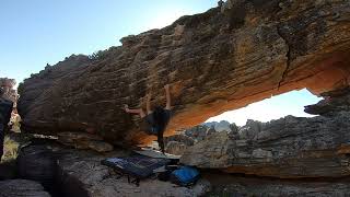 Rocklands Bouldering Roof on Fire 6cV5 [upl. by Shippee]