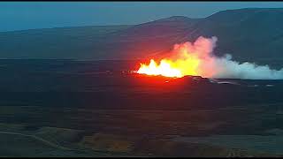 The exact moment the Iceland August 22 eruption began [upl. by Armmat190]