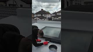 shorts Applying Dark Grey Top Coat for an extra bit of protection for your roof I Owl Waterproofing [upl. by Aram]