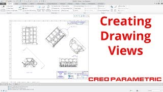 Creo Parametric  How To Create New Drawing Views [upl. by Ecnedurp]