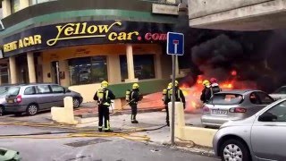 Bomberos en acción aeropuerto de Málaga [upl. by Aivan]