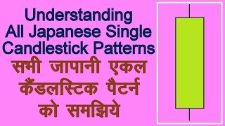 Understanding All Japanese Single Candlestick Patterns Analysis Hindi Technical Analysis in Hindi [upl. by Marlen]