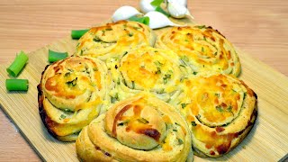 Scallion Garlic Cheese Bread Recipe  Cheese Garlic Bread  Cheese Bread Loaf  Delicious amp Fluffy [upl. by Yemorej]