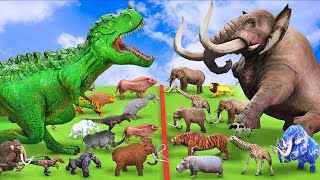 Prehistoric Mammals vs Prehistoric Dinosaurs Mammoth Elephant vs Dinosaur Size Comparison Animal [upl. by Aryamoy792]