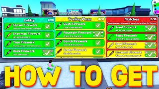 HOW TO GET ALL 30 FIREWORKS LOCATIONS LOBBY  TRADING PLAZA  MATCHES in TOILET TOWER DEFENSE ROBLOX [upl. by Messab]