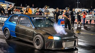 All Motor KSeries Civic goes 938 World Cup Finals Eliminations Turbo 1000hp b18 Civic 825 [upl. by Oidiple430]