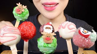 ASMR Christmas Cake Pops  Merry Christmas  Eating Sounds Mukbang [upl. by Suruat]